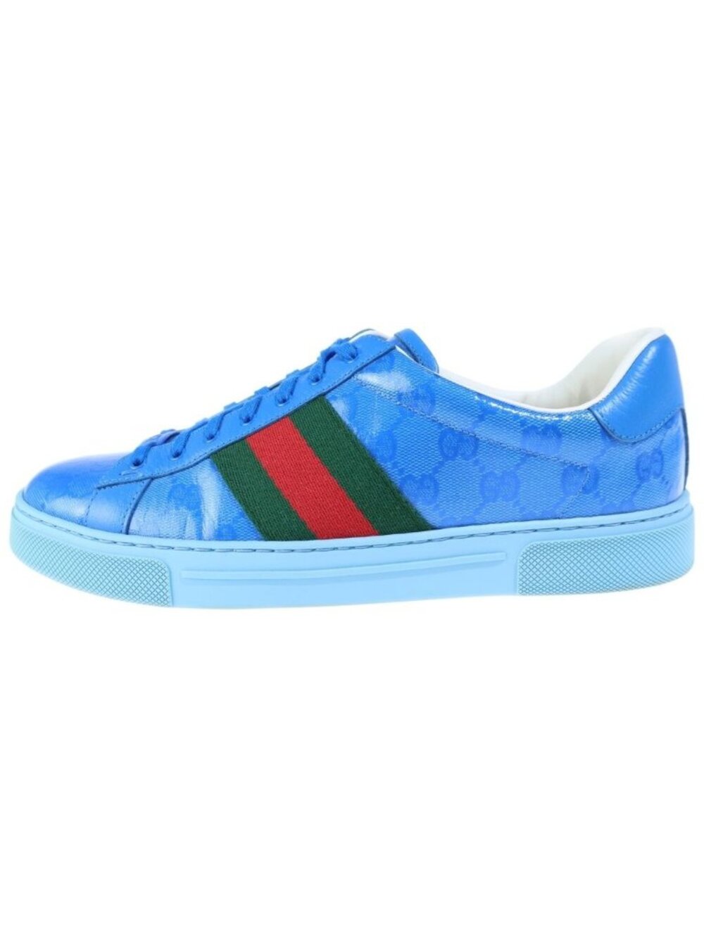 Gucci Ace Crystal GG Canvas Low-Top Sneakers Blue